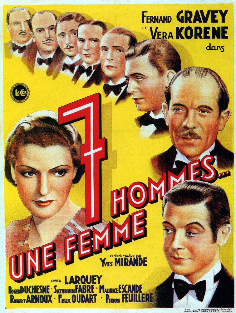 Sept hommes, une femme (1936) постер